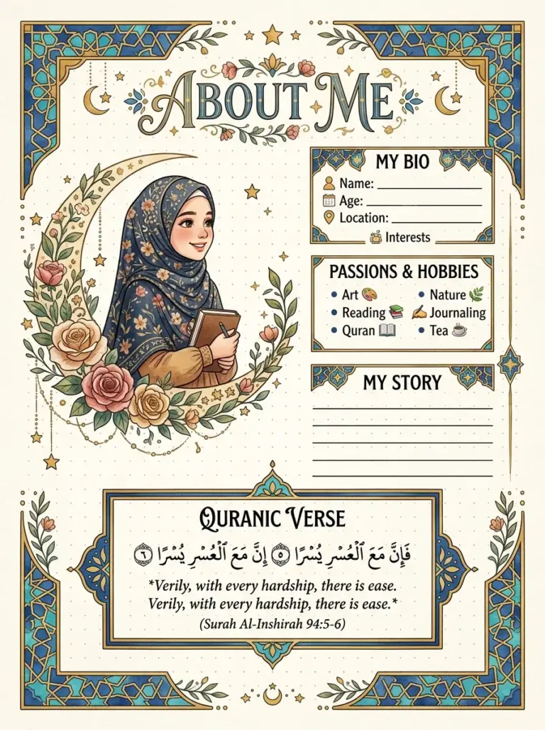 10 About Me Bullet Journal Hijabi Girl Ideas