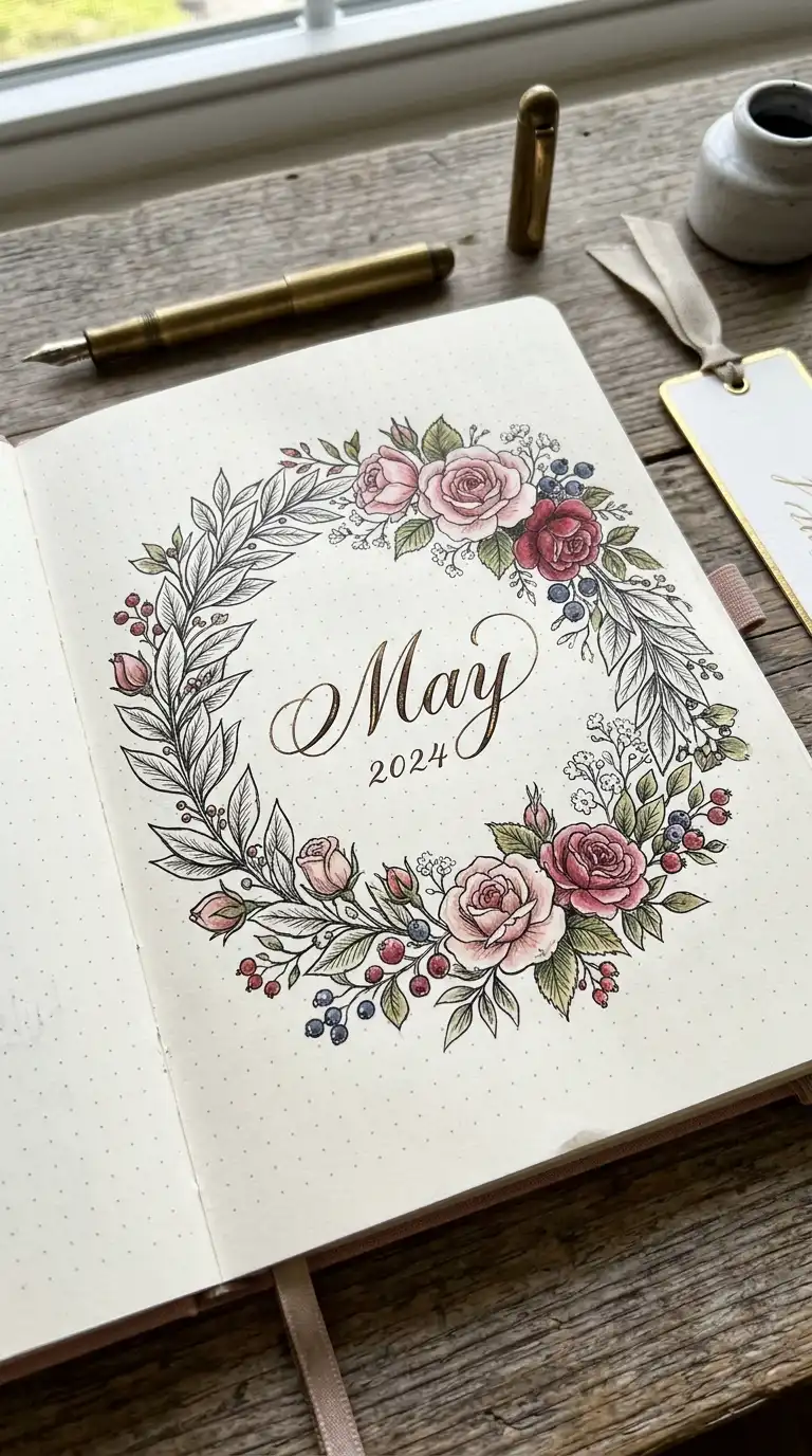 12 Bullet Journal Monthly Spread Flower Ideas