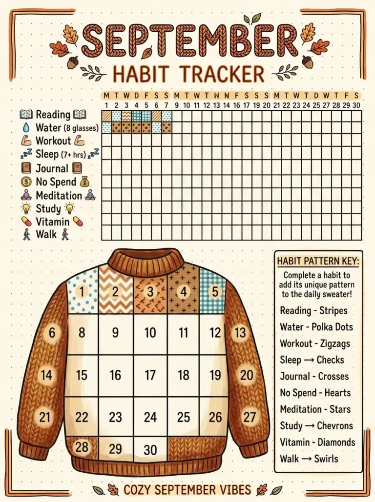 12 September Bullet Journal Habit Trackers
