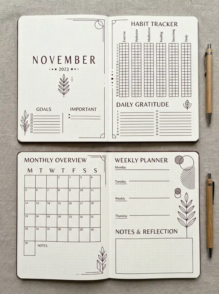12 November Bullet Journal Aesthetics