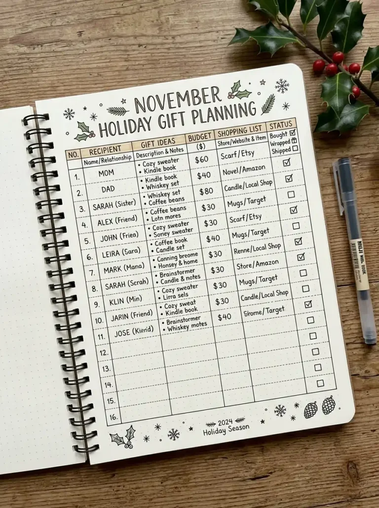 18 November Bullet Journal Pages